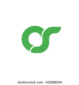 Initial Letter OS CS Circle Lowercase Logo Green