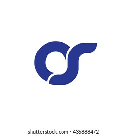 Initial Letter OS CS Circle Lowercase Logo Blue