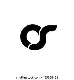 Initial Letter OS CS Circle Lowercase Logo Black
