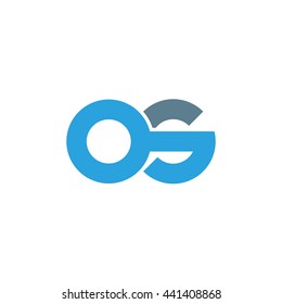 initial letter os linked round lowercase logo blue