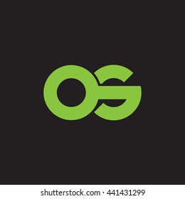 initial letter os linked round lowercase logo green