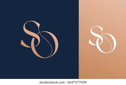 Initial letter SO OS logo design vector illustration for couple, wedding, and business