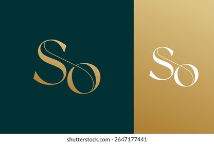 Initial letter SO OS logo design vector illustration for couple, wedding, and business