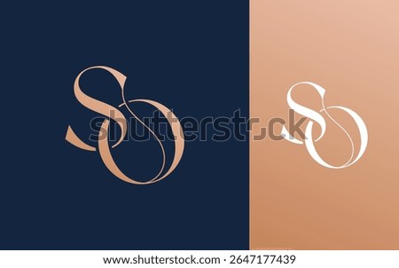 Initial letter SO OS logo design vector illustration for couple, wedding, and business