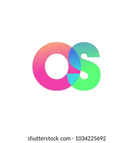 Initial Letter OS Lowercase Logo green, pink and Blue, Modern and Simple Logo Design.