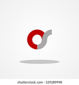 Initial letter OS lowercase logo design template maroon gray