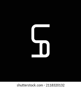 Initial letter SO OS minimalist concept logo, black and white. 