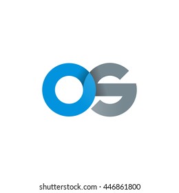 initial letter os modern linked circle round lowercase logo blue gray
