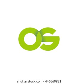 initial letter os modern linked circle round lowercase logo green