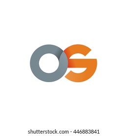 initial letter os modern linked circle round lowercase logo orange gray