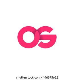 initial letter os modern linked circle round lowercase logo pink