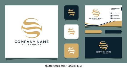 Initial letter OS , SO, minimalist art, with gold monogram logo Vector