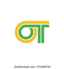 Initial Letter OT Linked Design Logo