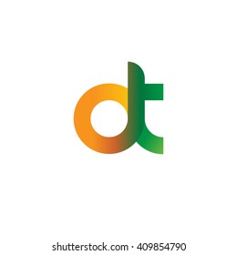 initial letter ot linked round lowercase logo orange green