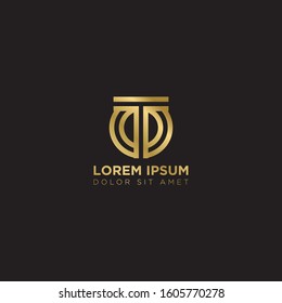 Initial Letter OT linked uppercase overlap modern gold logo vector design template. Suitable for business, consulting group company.