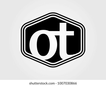 Initial letter ot lowercase logo minimalist black