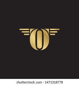 Initial letter ot uppercase modern logo design template elements. Gold letter Isolated on black  background. Suitable for business, consulting group company.