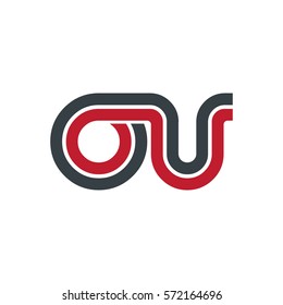 Initial Letter OU Linked Design Logo