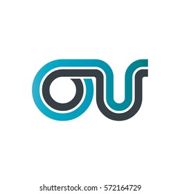 Initial Letter OU Linked Design Logo