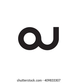 initial letter ou linked round lowercase monogram logo black