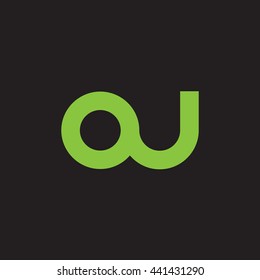 initial letter ou linked round lowercase logo green