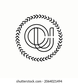 Initial letter OU logo design