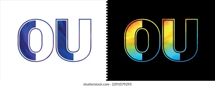 Initial letter OU logo Icon vector design template. Premium luxurious logotype for corporate business identity