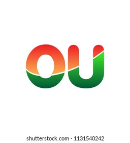 Initial Letter OU Logo Lowercase, colorful logotype Modern and Simple Logo Design.
