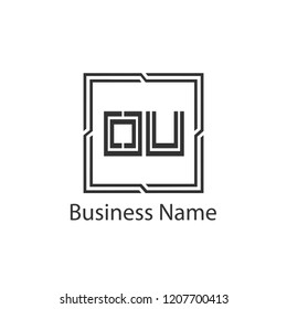 Initial Letter OU Logo Template Design