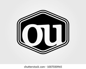 Initial letter ou lowercase logo minimalist black