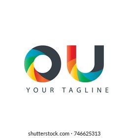 Initial Letter OU Rounded Design Logo