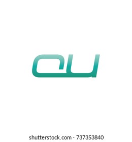 initial letter ou thin logo design