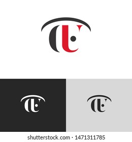 Initial Letter ou uppercase modern logo design template elements. red letter Isolated on black white grey background. Suitable for business, consulting group company.