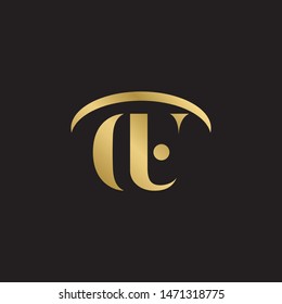 Initial letter ou uppercase modern logo design template elements. Gold letter Isolated on black  background. Suitable for business, consulting group company.