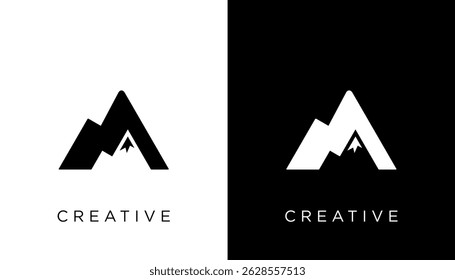 Ein Anfangsbuchstabe im Freien Logo Design Symbol Vektor Template Element 