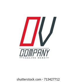 Initial Letter OV Design Logo Template