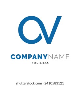 Plantilla de diseño de logotipo de icono OV de carta inicial