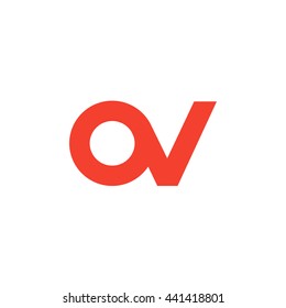 initial letter ov linked round lowercase logo red