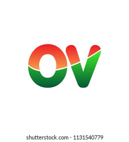 Initial Letter OV Logo Lowercase, colorful logotype Modern and Simple Logo Design.
