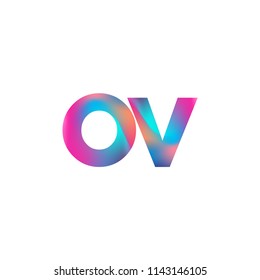 Initial Letter OV Logo Lowercase colorful design, Modern and Simple Logo Design.

