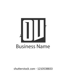 Initial Letter OV Logo Template Design