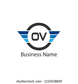 Initial Letter OV Logo Template Design