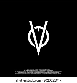 Initial letter OV logo vector design template