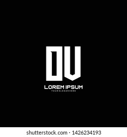 Initial letter OV minimalist art logo vector