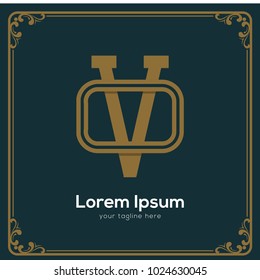 initial letter ov vintage style