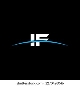 Initial letter IF overlapping movement swoosh horizon logo vector for logo company isolated in black background