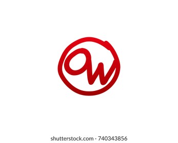 The initial letter OW handwritten logo