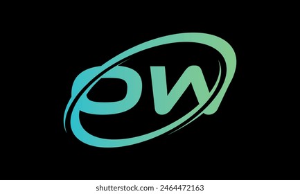 Initial Letter OW Logo. Creative And Modern OW logo Design on black background.