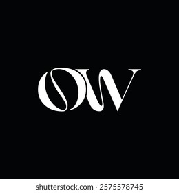 Initial letter ow logo design 