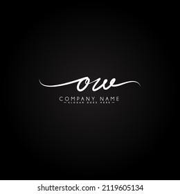 Initial Letter OW Logo - Hand Drawn Signature Logo